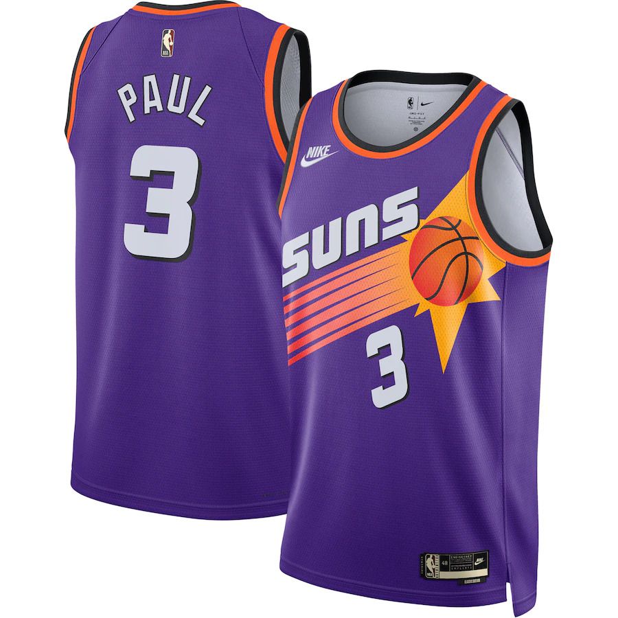 Men Phoenix Suns 3 Chris Paul Nike Purple Classic Edition 2022-23 Swingman NBA Jersey